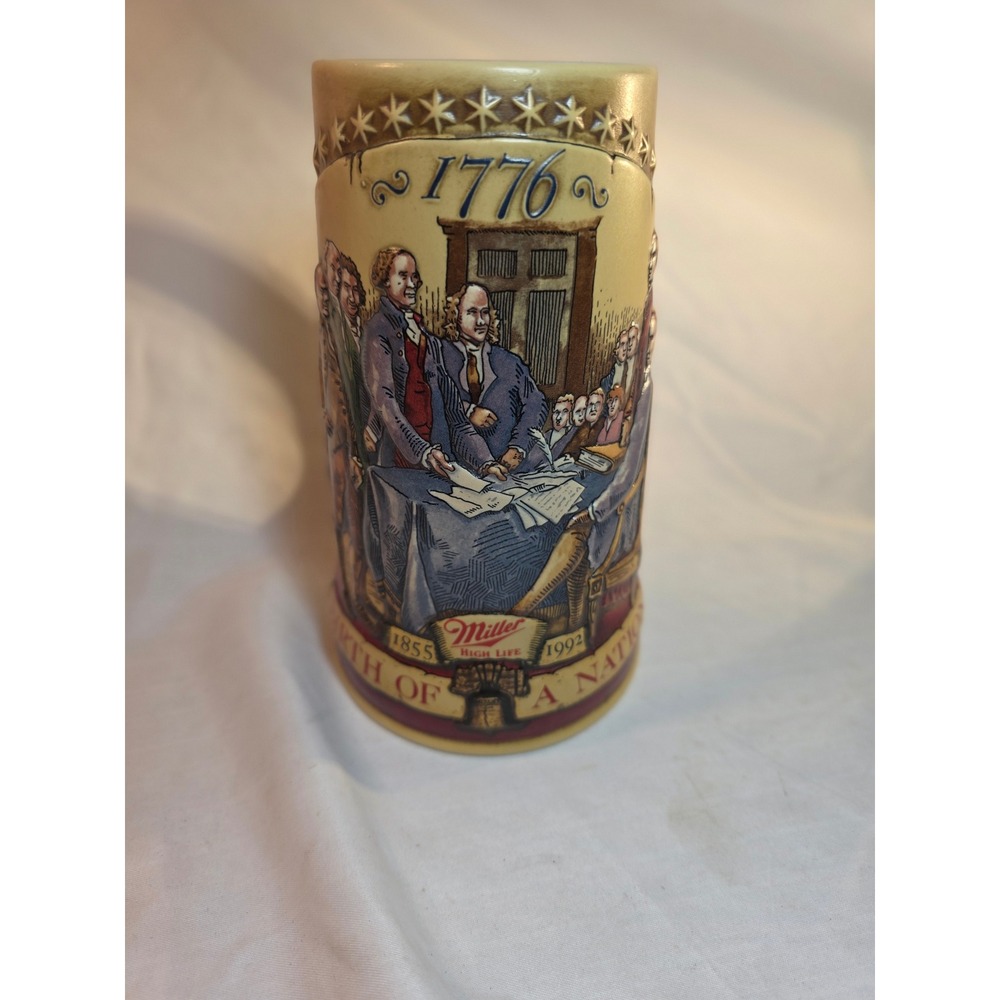 Miller High Life 1992 Birth of a Nation 1776 Beer Stein Second in Series Brazil